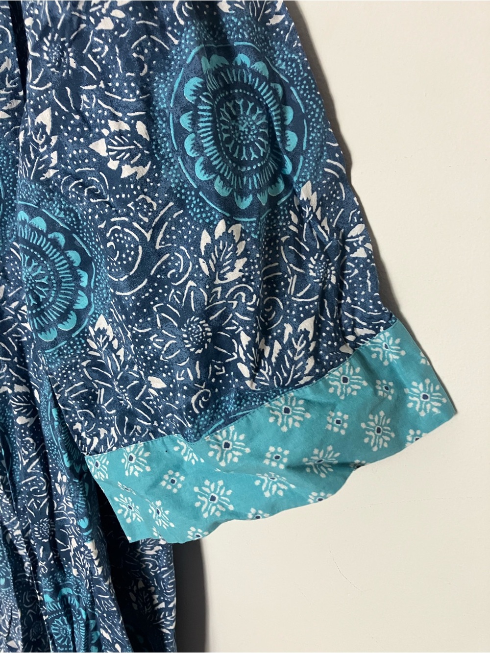 The Company Store Blockprint Pure  Kimono Robe with Belt Medium Large - Picture 6 of 7